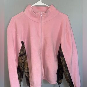 Pink wooden trails camp zip up